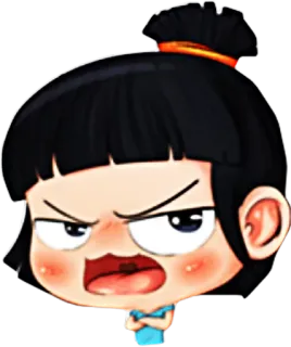 😠 Cartoon, Wütend, Mädchen, Figur, Ausdruck, Süß, Weiblich telegram sticker
