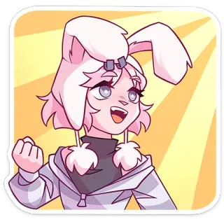 🤩 卡通, 动漫, 兔子, 女孩, 角色, 兔子 whatsapp sticker