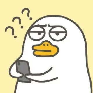 💨 bebek, pertanyaan, bingung, ponsel, berpikir telegram sticker