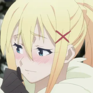 💫 Darkness Konosuba アニメ, 金髪, 女の子, 笑顔, このすば, ダクネス telegram sticker