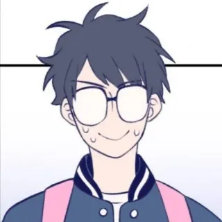 🌨 Anime, Brille, Cartoon, Charakter, Illustration, Männlich whatsapp sticker