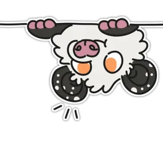 😶‍🌫️ животное, овца, милый, мультик, наклейка whatsapp sticker