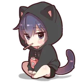 🌟 P 애니메이션, 고양이, 귀여운, 만화, 귀여운 telegram sticker