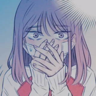 ✖ anime, ragazza, spaventata, preoccupata, triste, piangente, scioccata telegram sticker