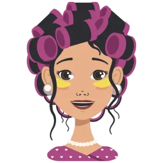 😁 kobieta, wałki do włosów, uroda, loki, fryzura, portret telegram sticker