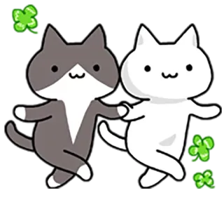 👫 chats, animaux, amitié, dessin animé, mignon, fantaisiste whatsapp sticker