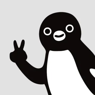 ✌️ pingouin, animal, dessin animé, paix, autocollant telegram sticker