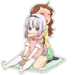 🥰 Kanna Miss Kobayashi's Dragon Maid Anime, Drago, Carino, Kawaii, Kanna Kamui telegram sticker
