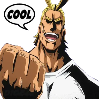 🆒 All Might My Hero Academia COOL anime, hero, cool, manga telegram sticker