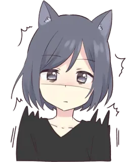 😱 anime, telinga kucing, gadis, manga, imut telegram sticker