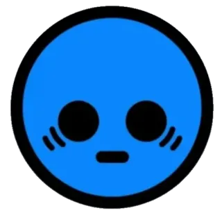 😣 синий, эмодзи, простой, лицо whatsapp sticker