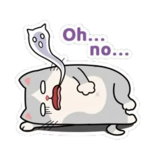 😣 Oh...no... chat, fantôme, dessin animé, autocollant telegram sticker