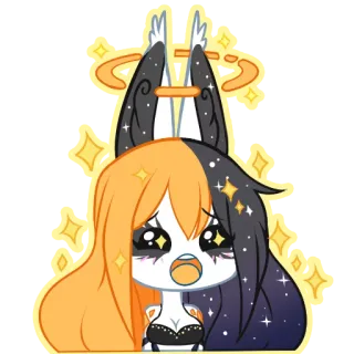 🌟 Dibujos animados, Animal, Lindo, Brillo, Personaje, Fantasía whatsapp sticker