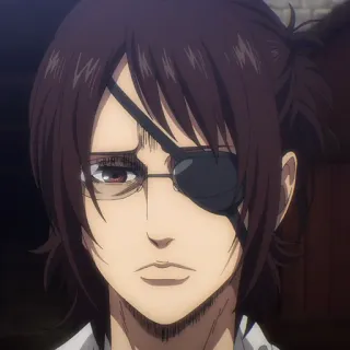 ⚔️ Hange Zoë Attack on Titan Anime, Hange Zoë, Ataque dos Titãs, Personagem, Tapa-olho, Cientista telegram sticker