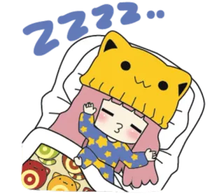 😴 zzzz... 자는, 만화, 졸린, 귀여운, 베개, 별, 담요 telegram sticker