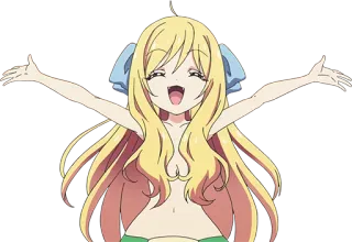 🤗 Anime, Dibujo animado, Chica, Feliz, Personaje whatsapp sticker