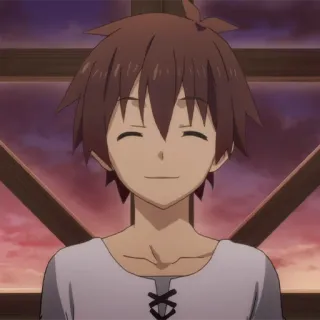 ⚔️ Kazuma Satou Konosuba 动漫, 微笑, 开朗, 和真, 为美好的世界献上祝福 telegram sticker
