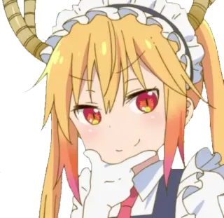 🤔 Tohru Miss Kobayashi's Dragon Maid Anime, Naga, Maid, Tohru, Manga, Kartun telegram sticker