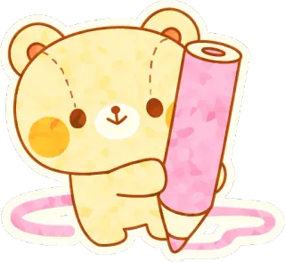 🖍️ beruang, pensil, gambar, lucu, kartun, stiker, seni telegram sticker