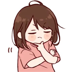🤔 " cartoon, thinking, girl, cute, confused telegram sticker