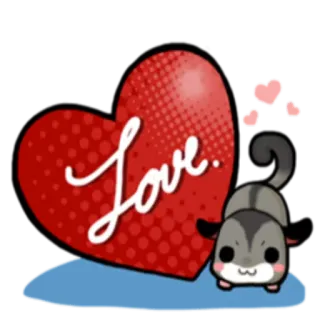 ❤️ Love 사랑, 하트, 귀여운, 동물, 고양이, 스티커 whatsapp sticker