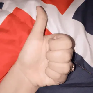 👍 Daumen hoch, Geste, Hand, Okay, Zustimmung, britische Flagge whatsapp sticker
