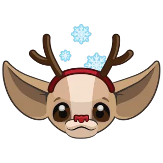 😇 Rena, Natal, Festivo, Animal, Desenho animado, Feriado, Inverno, Flocos de neve whatsapp sticker