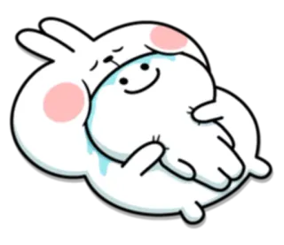 😍 lapin, câlin, mignon, dessin animé, animal, kawaii telegram sticker