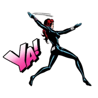 😶 Black Widow YA! комикс, супергерой, экшн, Marvel, рыжие волосы, женщина telegram sticker