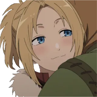 😌 Anime, Nhân vật, Tóc vàng, Mắt xanh telegram sticker