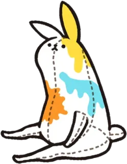 🍔 coniglio, colorato, carino, animale, cartone animato telegram sticker