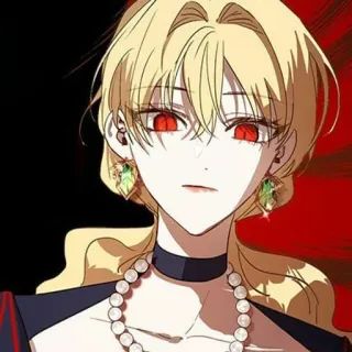 ♦️ anime, donna, ritratto, occhi rossi, capelli biondi telegram sticker