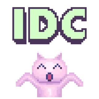 😊 IDC Pixel art, Kat, Boeit me niet, Meme, Digitale kunst telegram sticker