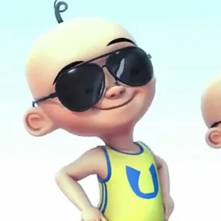 🥵 Upin kartun, kacamata hitam, karakter, animasi telegram sticker