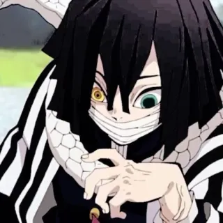 📓 Obanai Iguro Demon Slayer Anime, Demon Slayer, Obanai Iguro, Personaggio, Manga, Serpente telegram sticker