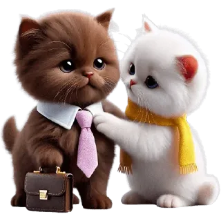 👜 gato, gatito, lindo, animal, mascota, corbata, bufanda, negocios telegram sticker
