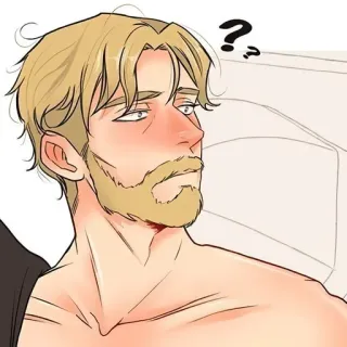 😳 homem, ilustração, desenho animado, masculino, personagem, pontos de interrogação telegram sticker