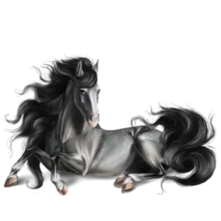 😘 лошадь, животное, лошадиный, черный, серый telegram sticker