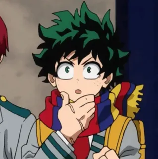 🥦 Izuku Midoriya My Hero Academia 애니메이션, 나의 히어로 아카데미아, 미도리야 이즈쿠, 데쿠, 캐릭터, 충격 telegram sticker