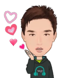 😘 Cartoon, Herzen, Figur, Kawaii telegram sticker