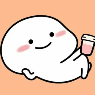 🍹 süß, kawaii, rosa Getränk, entspannt, Cartoon telegram sticker
