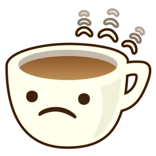 😟 Kaffee, traurig, Tasse, Getränk whatsapp sticker