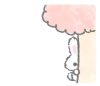 🥢 lapin, arbre, mignon, animal, lapin, caché telegram sticker