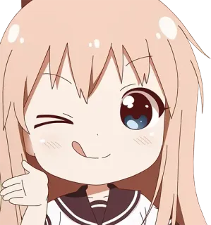 😋 Anime, Dziewczyna, Mrugnięcie, Język, Słodkie telegram sticker
