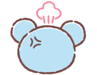 💢 angry, cute, animal, cartoon, blue, bear, steam telegram sticker