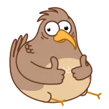 👍 bird, thumbs up, cartoon, positive, approval telegram sticker