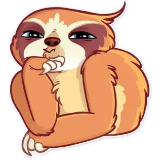 🤔 สลอธ, สัตว์, น่ารัก, ชิลล์, ขี้เกียจ, การ์ตูน telegram sticker