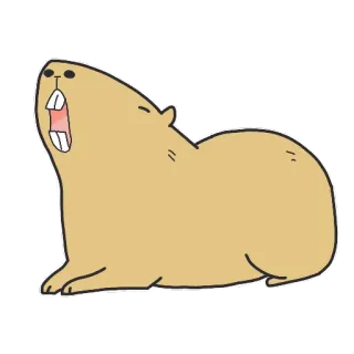 🥱 Capivara, Animal, Roedor, Desenho animado, Fofo telegram sticker