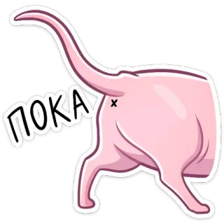 👋 ПОКА Katze, Tier, Rosa, Tschüss, Schwanz telegram sticker