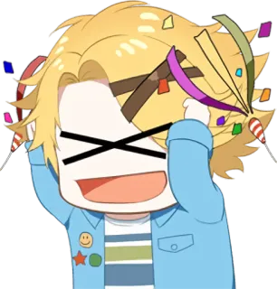 🎉 konfeti, perayaan, kartun, anime, bahagia, gembira telegram sticker